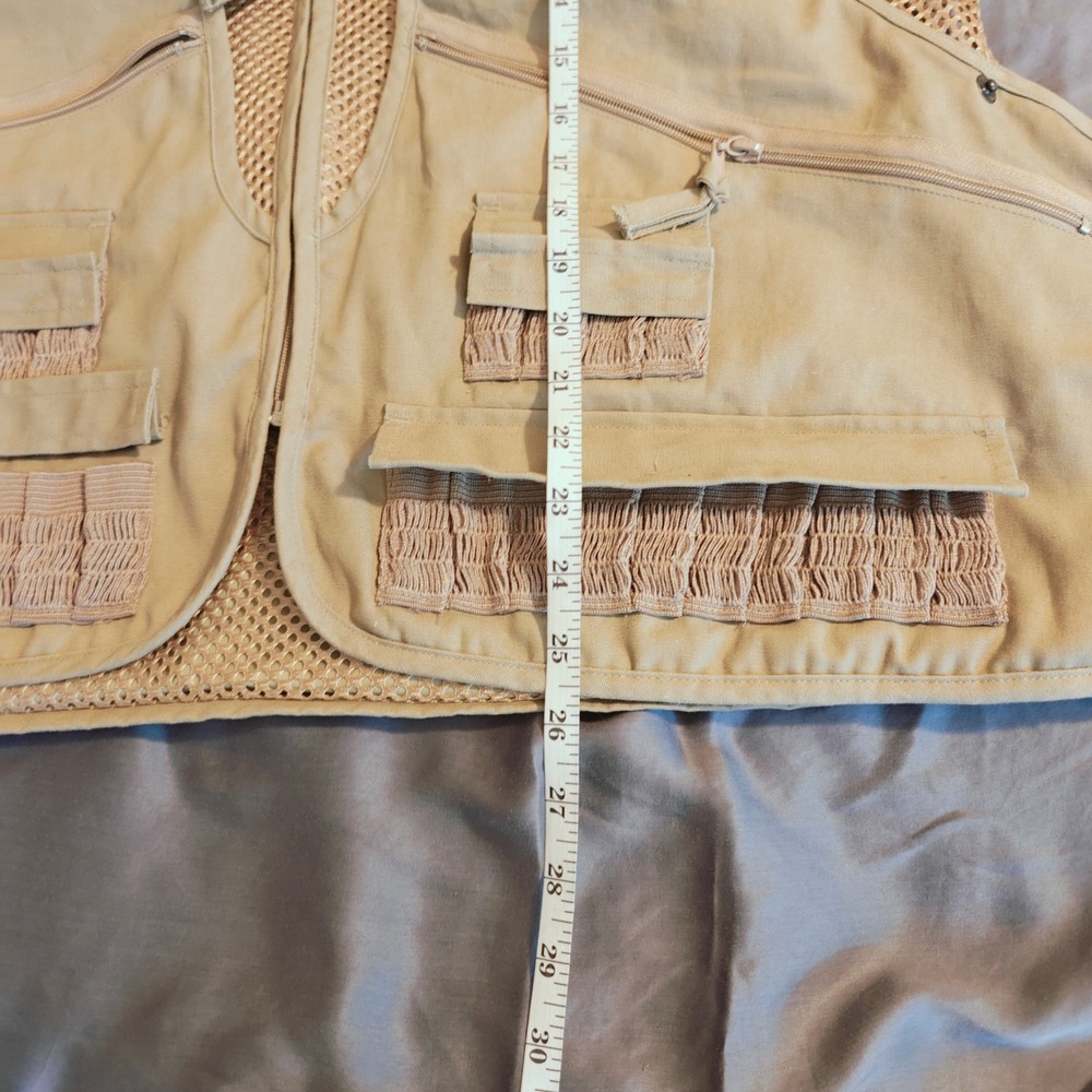 AVD Outdoor Mens Tan Mesh Lined Utility Vest Hunting Fishing Photography large - Picture 11 of 12